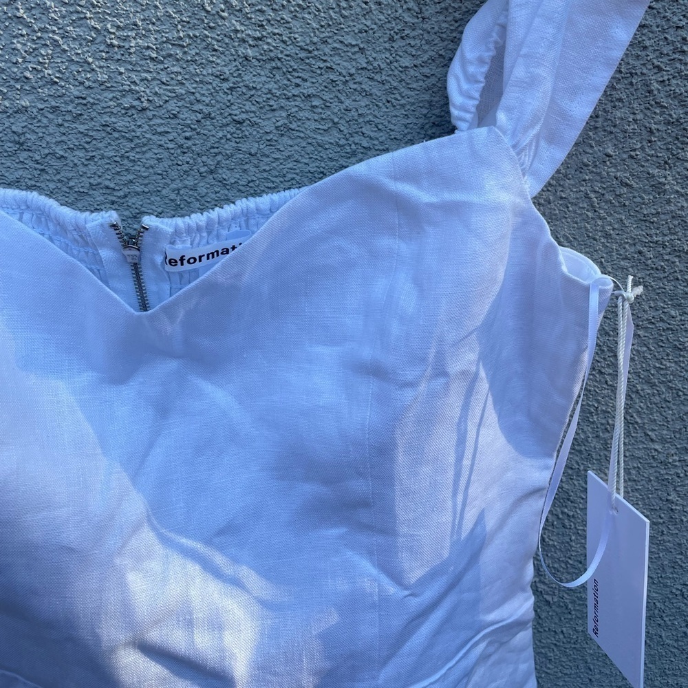 Reformation Gavina Dress White Size 12 New with Tags! - Picture 8 of 11
